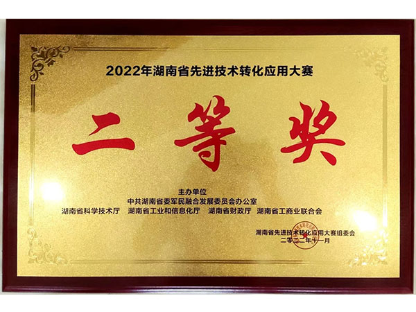 2022年湖南省先进技术转化应用大赛二等奖