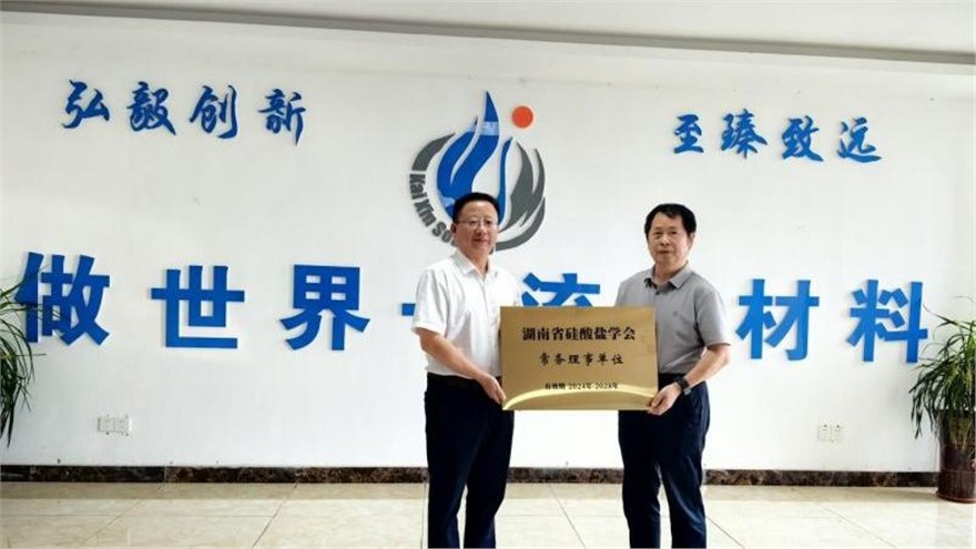 湖南省硅酸盐学会授牌凯新科技为常务理事单位